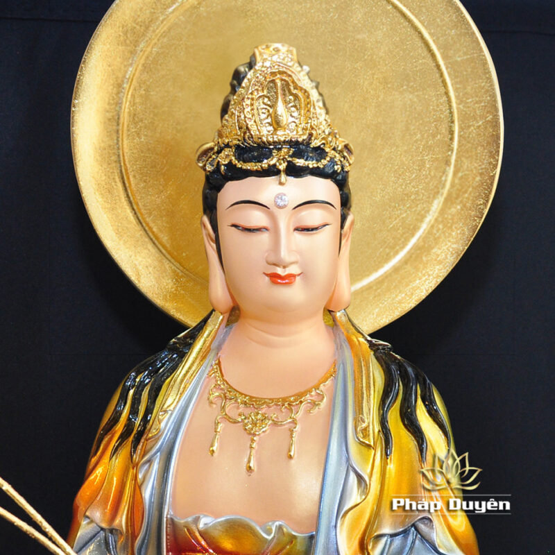 Bộ Tượng Tây Phương Tam Thánh Màu Đồng Cao Cấp Có Hào Quang, Chất Liệu Composite, Cao 80cm (Tổng Hào Quang 90cm) - Ảnh 11