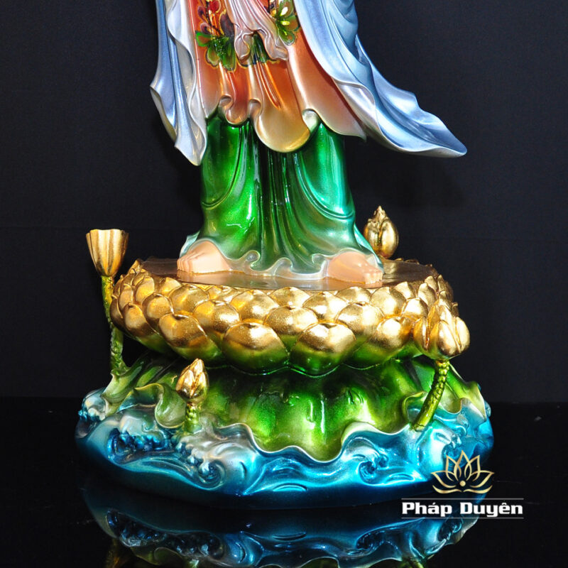 Bộ Tượng Tây Phương Tam Thánh Màu Đồng Cao Cấp Có Hào Quang, Chất Liệu Composite, Cao 80cm (Tổng Hào Quang 90cm) - Ảnh 12
