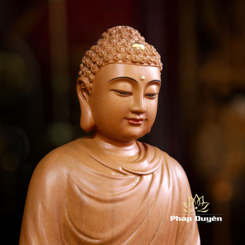 Bộ Tượng Ta Bà Tam Thánh Ngồi Đài Sen, Bằng Gỗ Hương Chương, Cao 30cm - Ảnh 4