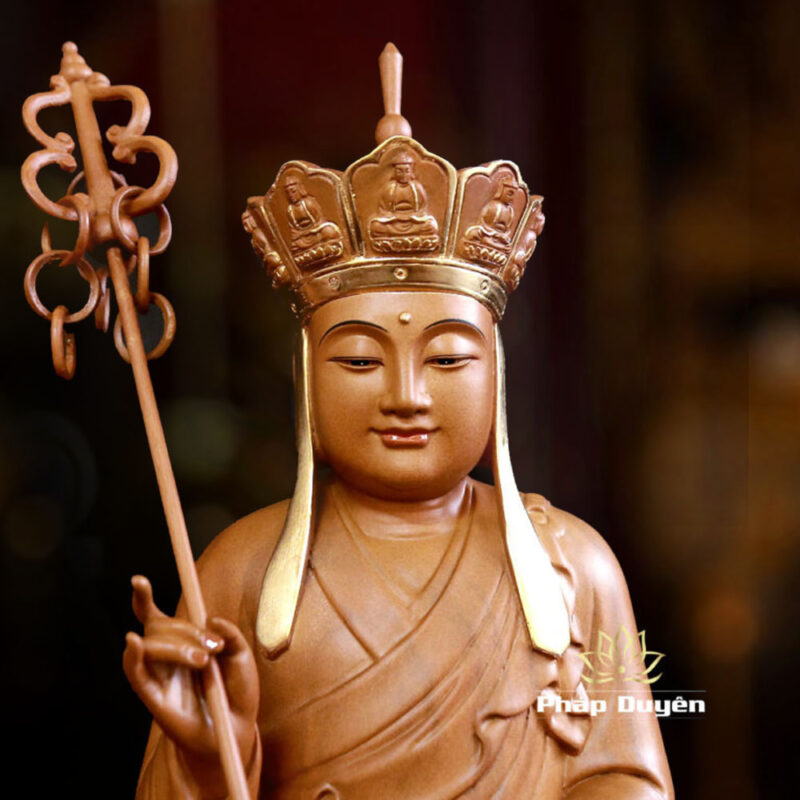 Bộ Tượng Ta Bà Tam Thánh Ngồi Đài Sen, Bằng Gỗ Hương Chương, Cao 30cm - Ảnh 13