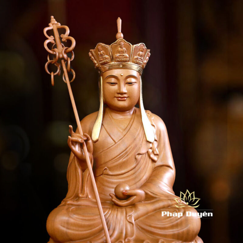 Bộ Tượng Ta Bà Tam Thánh Ngồi Đài Sen, Bằng Gỗ Hương Chương, Cao 30cm - Ảnh 15