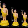 Tượng Phật Đản Sanh, Bột Đá Thạch Anh Vẽ Hoa, Cao 40cm, 48cm, 66cm - ảnh 4