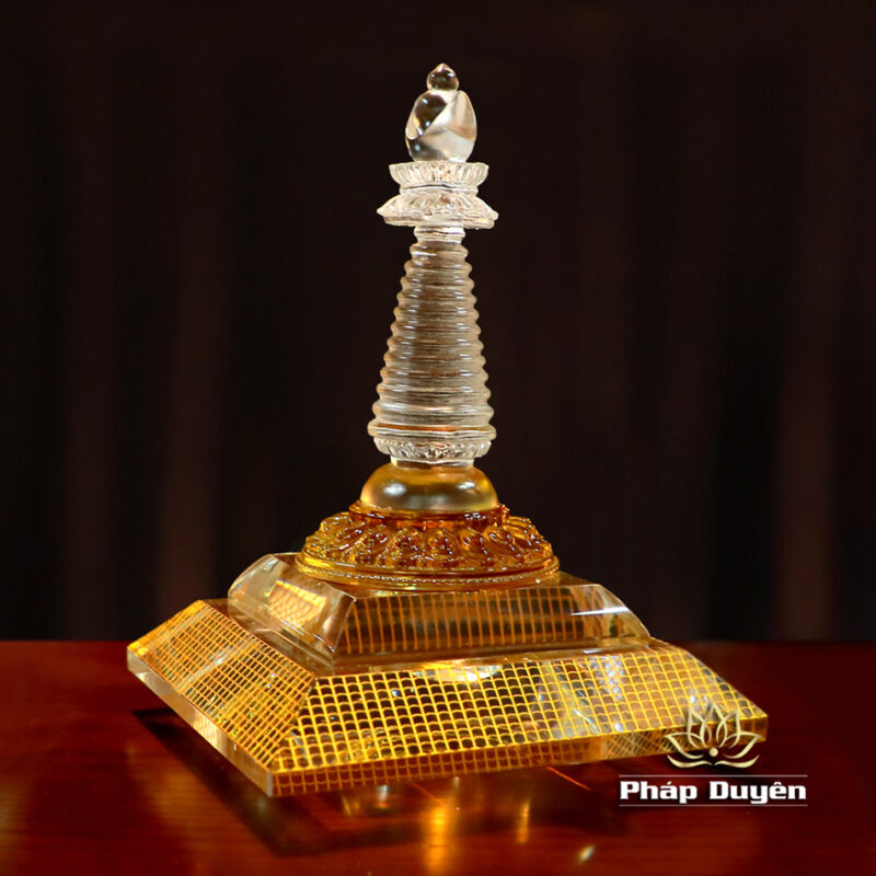 Tháp Xá Lợi Tứ Diện Phật, Thủy Tinh Cao 60cm - Ảnh 9