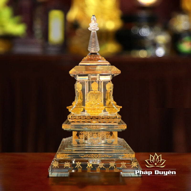 Tháp Xá Lợi Tứ Diện Phật, Thủy Tinh Cao 60cm - Ảnh 8