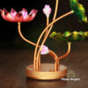Đế Nến 3 Ngọn Lá Sen Thân Đồng, Cao 21cm - ảnh 5
