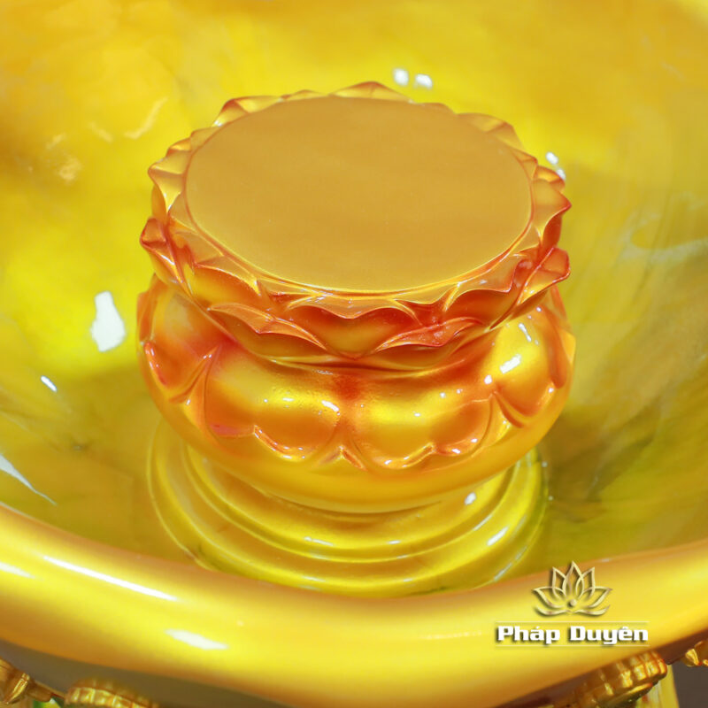 Chậu Tắm Phật Hoa Sen Viền Nổi Size Trung, Chất Liệu Composite (Giá Chưa Bao Gồm Tượng) - Ảnh 4