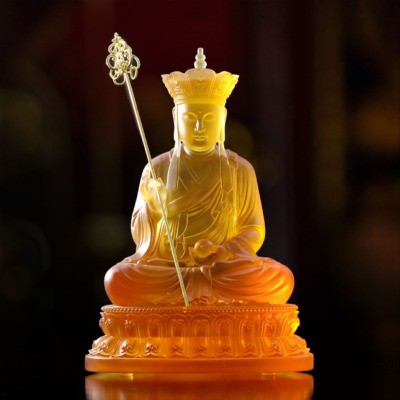 Tượng Bồ Tát Địa Tạng Bằng Lưu Ly, Cao 30cm