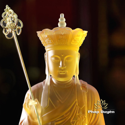 Alternative view of Tượng Bồ Tát Địa Tạng Bằng Lưu Ly, Cao 30cm