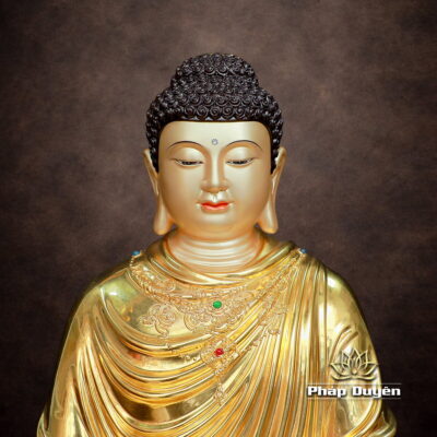 Alternative view of Tượng Phật Thích Ca Ngồi Tĩnh Tâm Dát Vàng Ấn Bảo, Cao 40cm - 88cm