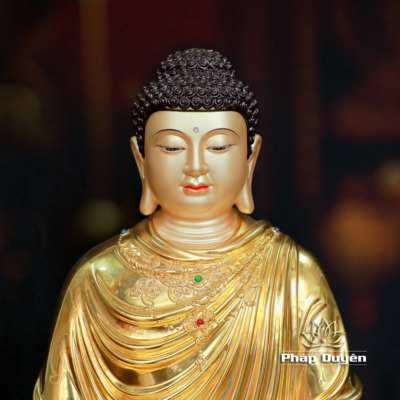 Alternative view of Tượng Phật Thích Ca Ngồi Tĩnh Tâm Dát Vàng Ấn Bảo, Cao 48cm