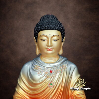 Alternative view of Tượng Thích Ca Ngồi Tĩnh Tâm, Đồng Đỏ Men Cổ Ấn Bảo, Cao 40cm/48cm