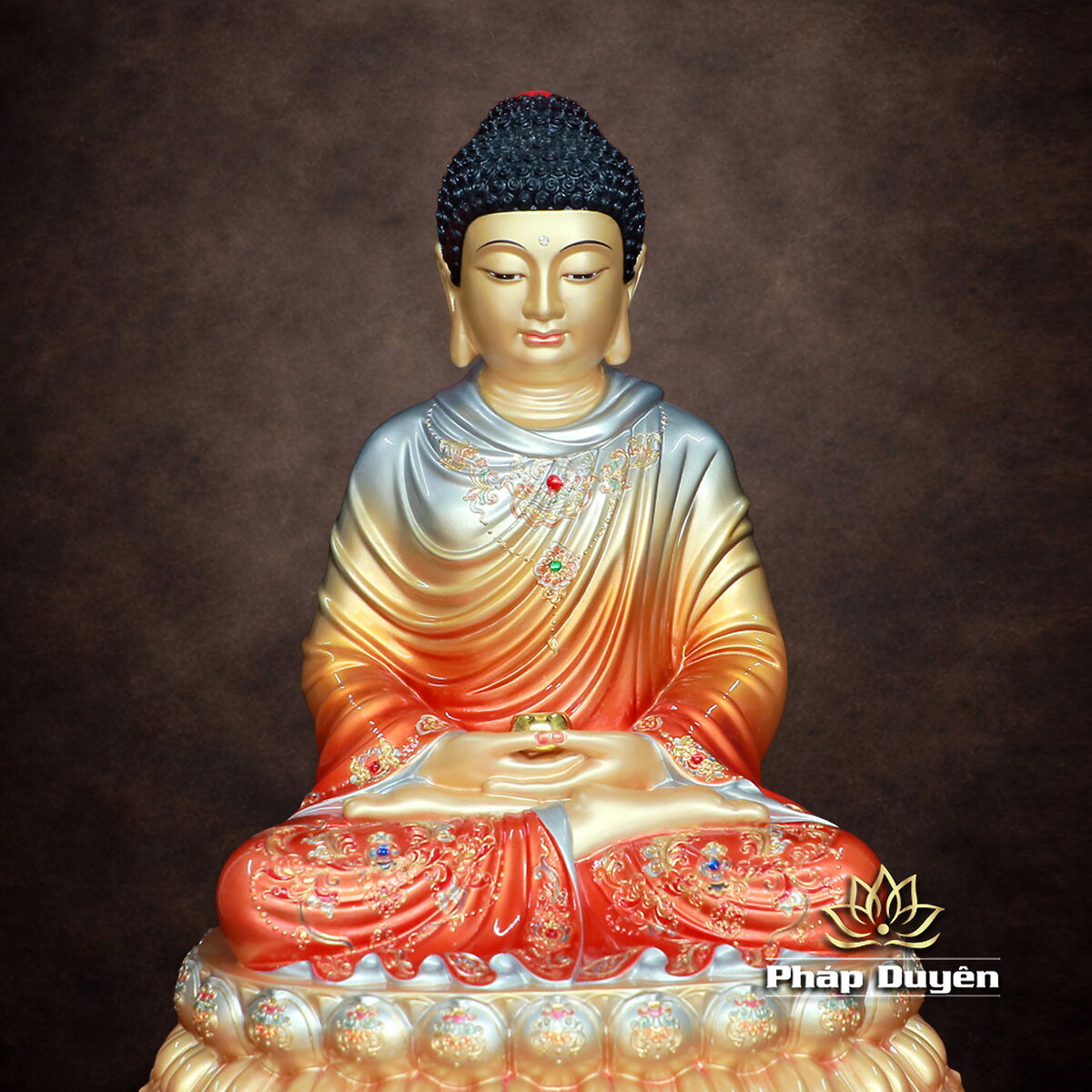 Tượng Thích Ca Ngồi Tĩnh Tâm, Đồng Đỏ Men Cổ Ấn Bảo, Cao 40cm/48cm - ảnh 14