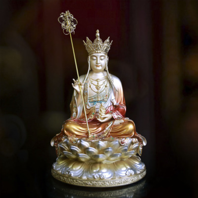 Tượng Địa Tạng Vương, Chất Liệu Đồng Sơn Cổ, Cao 30cm