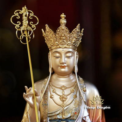 Alternative view of Tượng Địa Tạng Vương, Bằng Đồng Sơn Cổ, Cao 40cm