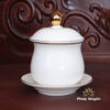 Bộ Tủ Thờ Phật - Gia Tiên Bốn Cánh Sứ Trắng Viền Vàng, "Liên Hoa", KT 89*68*215 cm, Nhiều Chất Liệu - ảnh 9