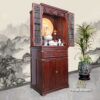 Bộ Tủ Thờ Phật - Gia Tiên Bốn Cánh Sứ Trắng Viền Vàng, "Liên Hoa", KT 89*68*215 cm, Nhiều Chất Liệu - ảnh 2