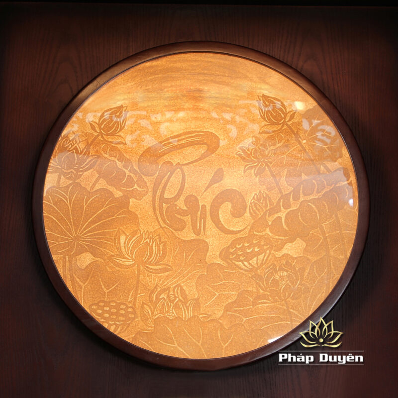 Bộ Tủ Thờ Phật - Gia Tiên Bốn Cánh Đồng Vân Đá Nâu Đỏ, "Liên Hoa", KT 89*68*215 cm, Nhiều Chất Liệu - Ảnh 4