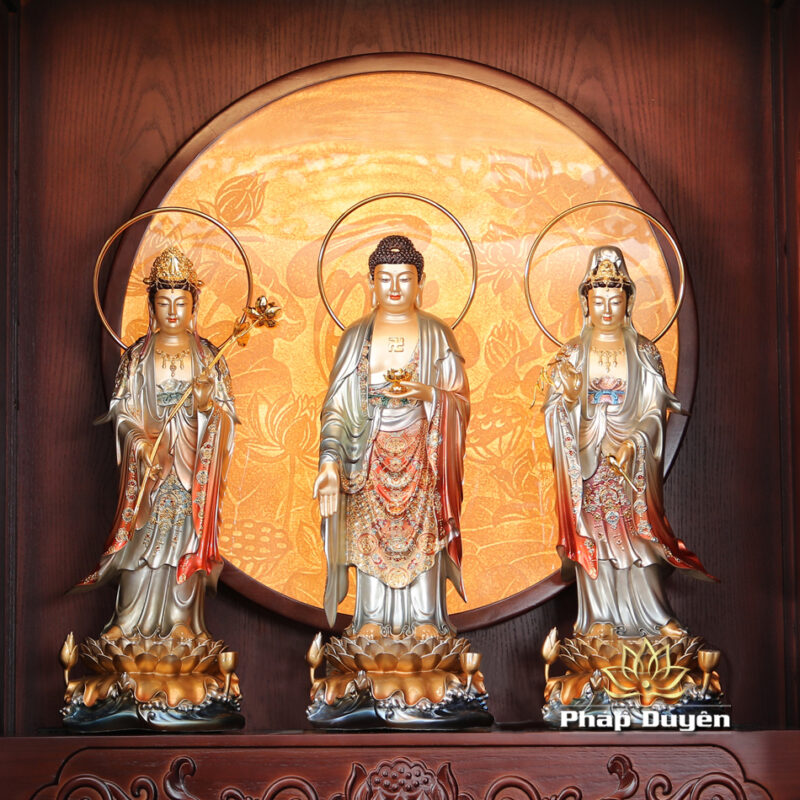 Bộ Tủ Thờ Phật - Gia Tiên Bốn Cánh Đồng Vân Đá Nâu Đỏ, "Liên Hoa", KT 89*68*215 cm, Nhiều Chất Liệu - Ảnh 5