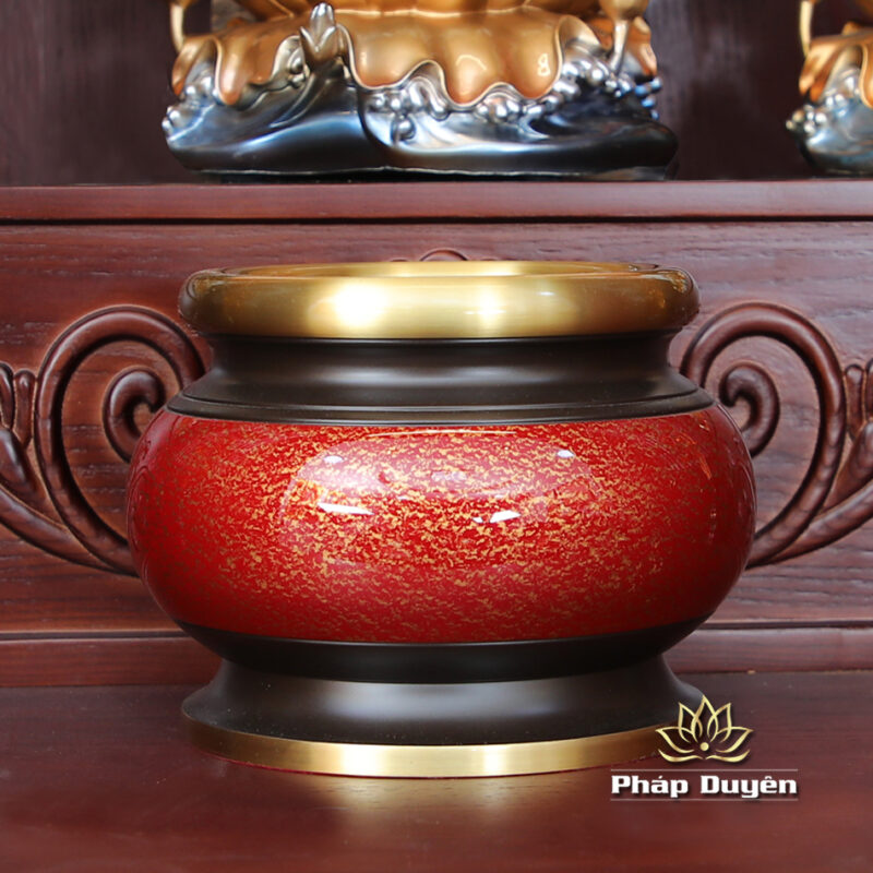 Bộ Tủ Thờ Phật - Gia Tiên Bốn Cánh Đồng Vân Đá Nâu Đỏ, "Liên Hoa", KT 89*68*215 cm, Nhiều Chất Liệu - Ảnh 7