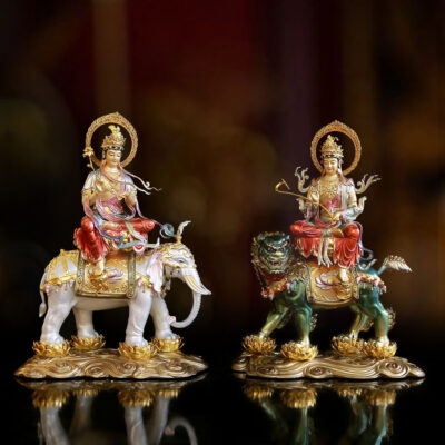 Tượng Văn Thù - Phổ Hiền Bồ Tát