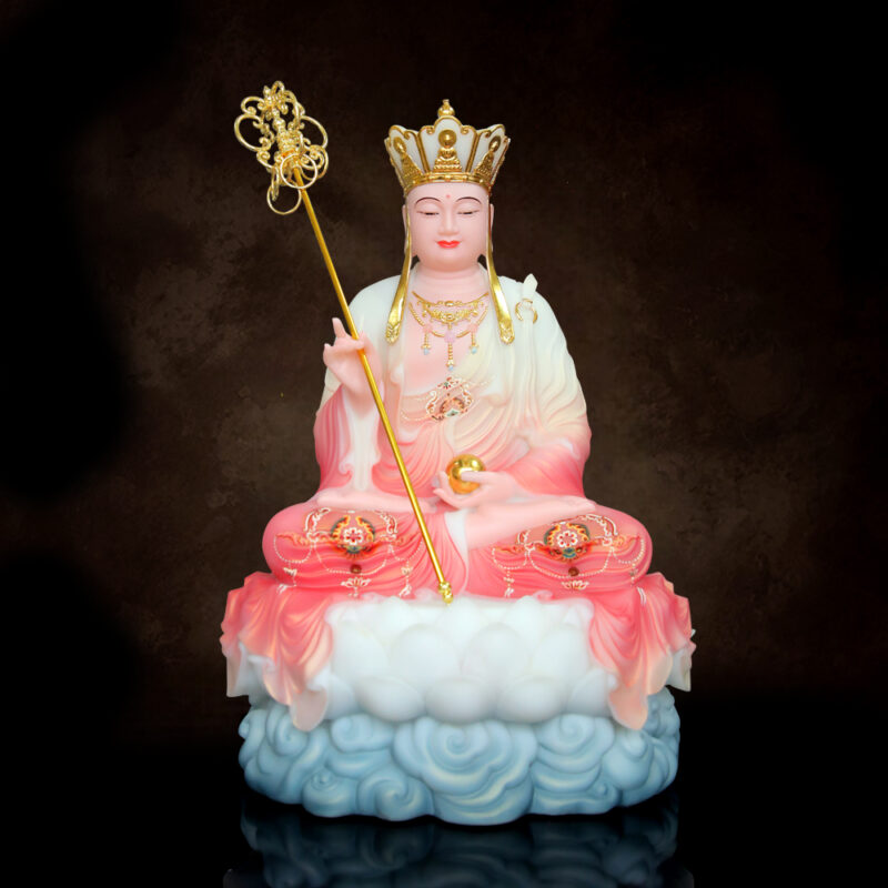 Tượng Bồ Tát Địa Tạng Ngồi Cổ Văn Sơn Phú Quý, Cao 48cm