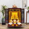 Tủ Thờ Thần Tài Thổ Địa Sứ Trắng Viền Vàng “Bảo Liên Khám”, KT 81*48*107 cm - ảnh 1