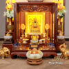 Bộ Tủ Thờ Thần Tài Thổ Địa Sứ Trắng Tâm Kinh Chữ Phật Vàng “Bảo Liên Khám”, KT 81*48*107cm - ảnh 1