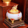 Bộ Tủ Thờ Thần Tài Thổ Địa Sứ Trắng Tâm Kinh Chữ Phật Vàng “Bảo Liên Khám”, KT 81*48*107cm - ảnh 7