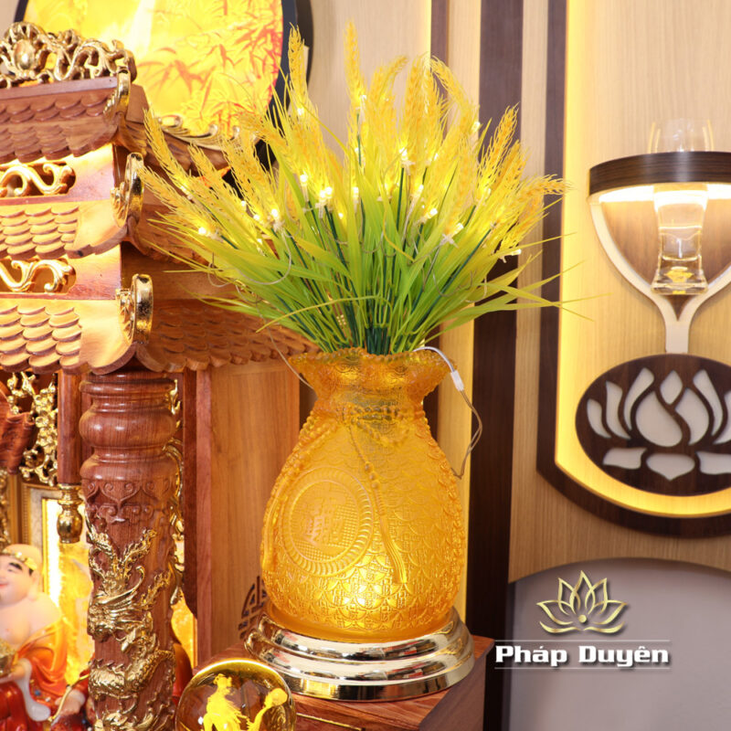 Bộ Ban Thờ Thần Tài Thổ Địa Đồng Vân Đá Nâu Đỏ, “Phú Quý” Dát Vàng, KT 117*147*163cm - Ảnh 7