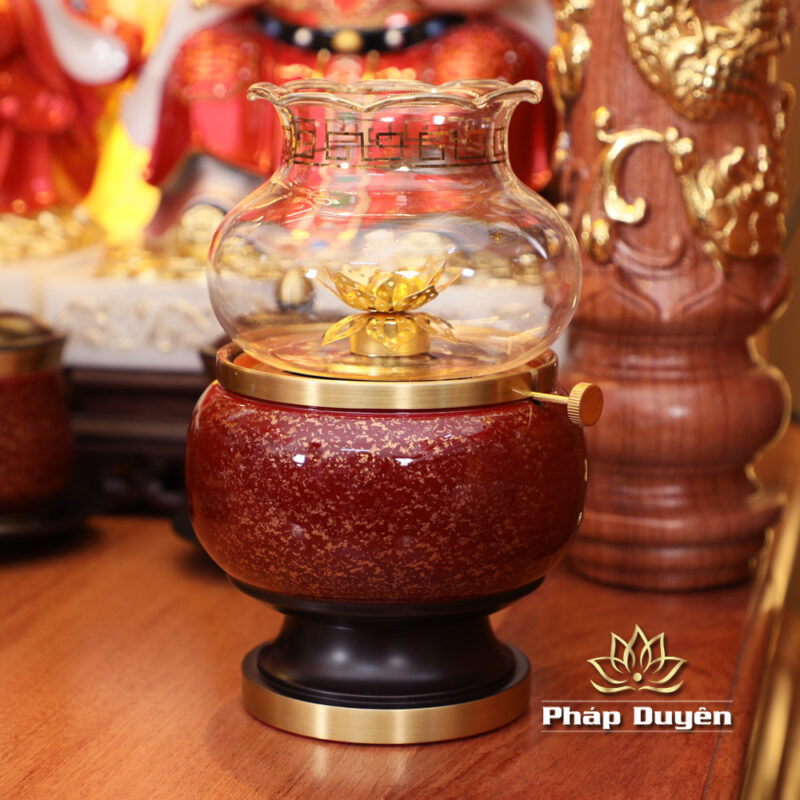 Bộ Ban Thờ Thần Tài Thổ Địa Đồng Vân Đá Nâu Đỏ, “Phú Quý” Dát Vàng, KT 117*147*163cm - Ảnh 9