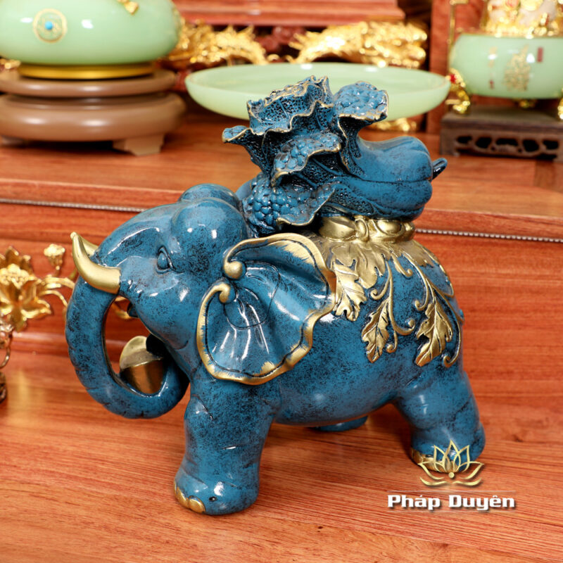 Bộ Ban Thờ Thần Tài Thổ Địa Lưu Ly Ngọc Xanh Bọc Đồng, “Phú Quý” Dát Vàng, KT 117*147*163cm - Ảnh 16