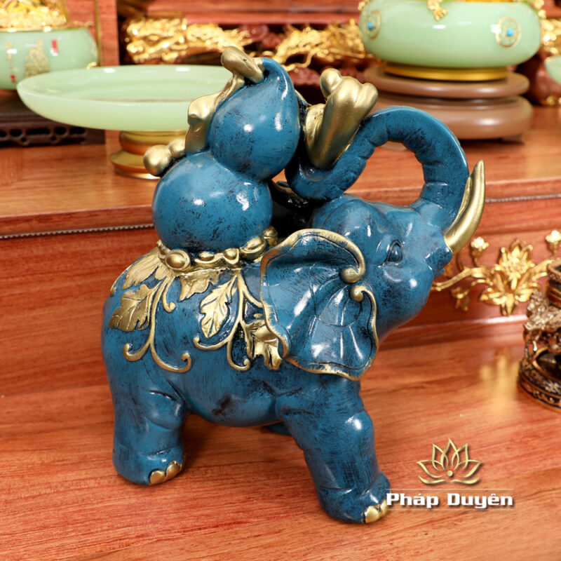 Bộ Ban Thờ Thần Tài Thổ Địa Lưu Ly Ngọc Xanh Bọc Đồng, “Phú Quý” Dát Vàng, KT 117*147*163cm - Ảnh 17