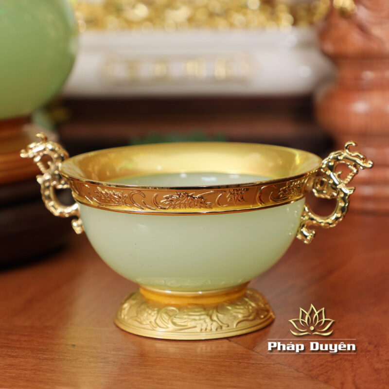 Bộ Ban Thờ Thần Tài Thổ Địa Lưu Ly Ngọc Xanh Bọc Đồng, “Phú Quý” Dát Vàng, KT 117*147*163cm - Ảnh 18
