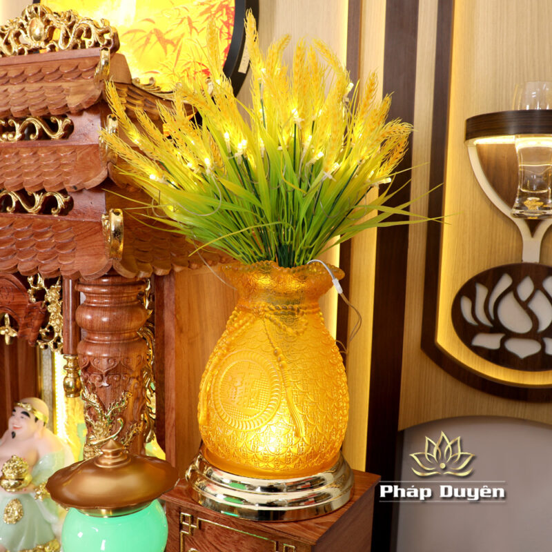 Bộ Ban Thờ Thần Tài Thổ Địa Lưu Ly Ngọc Xanh Bọc Đồng, “Phú Quý” Dát Vàng, KT 117*147*163cm - Ảnh 7