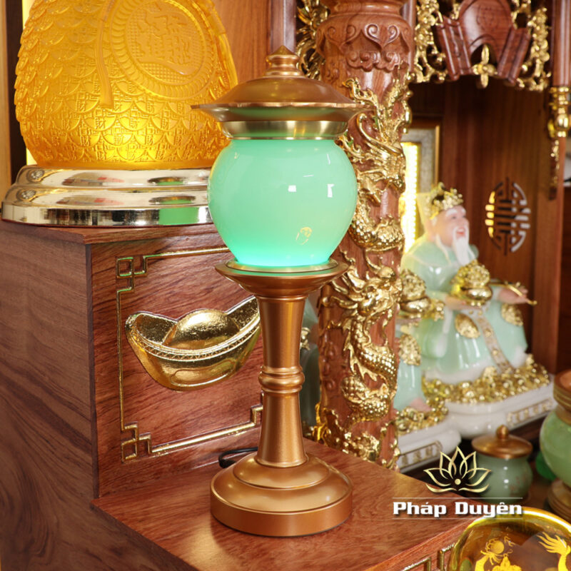 Bộ Ban Thờ Thần Tài Thổ Địa Lưu Ly Ngọc Xanh Bọc Đồng, “Phú Quý” Dát Vàng, KT 117*147*163cm - Ảnh 8