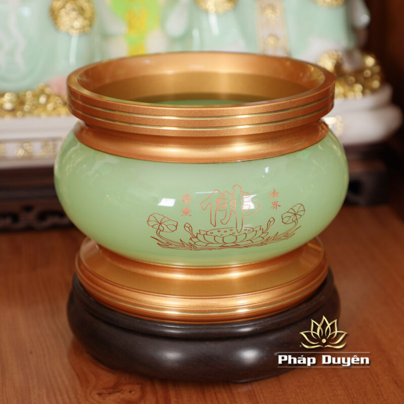 Bộ Ban Thờ Thần Tài Thổ Địa Lưu Ly Ngọc Xanh Bọc Đồng, “Phú Quý” Dát Vàng, KT 117*147*163cm - Ảnh 12
