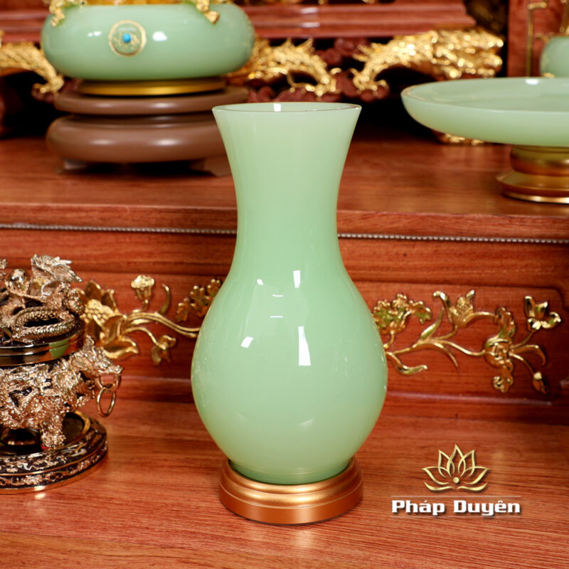 Bộ Ban Thờ Thần Tài Thổ Địa Lưu Ly Ngọc Xanh Bọc Đồng, “Phú Quý” Dát Vàng, KT 117*147*163cm - Ảnh 14