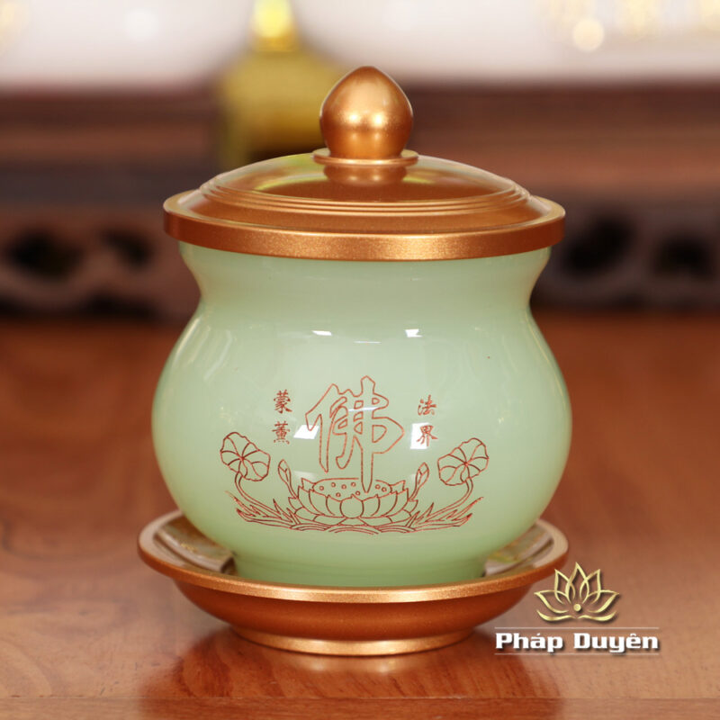 Bộ Ban Thờ Thần Tài Thổ Địa Lưu Ly Ngọc Xanh Bọc Đồng, “Phú Quý” Dát Vàng, KT 117*147*163cm - Ảnh 15