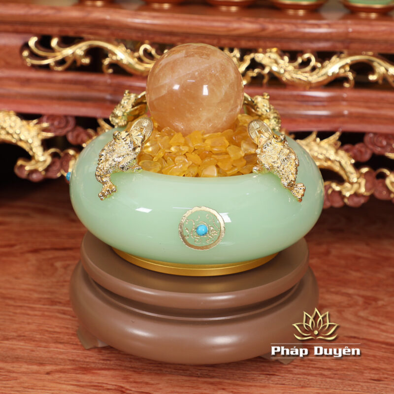 Bộ Ban Thờ Thần Tài Thổ Địa Lưu Ly Ngọc Xanh Bọc Đồng, “Phú Quý” Dát Vàng, KT 117*147*163cm - Ảnh 20