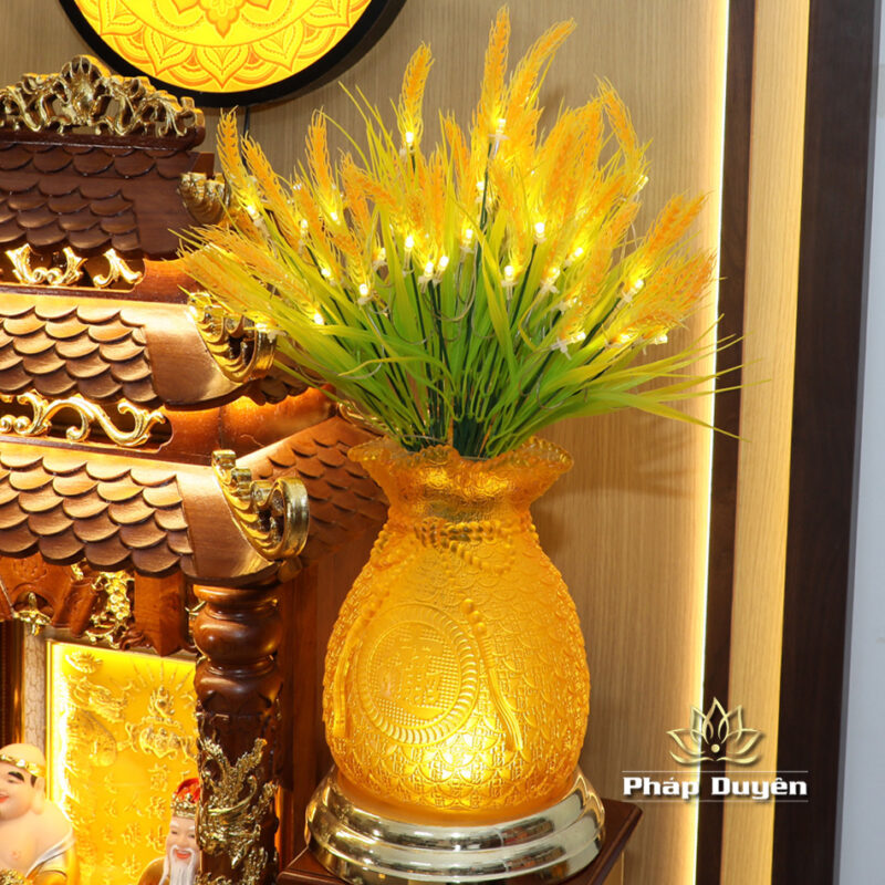 Bộ Bàn Thờ Thần Tài Thổ Địa Sứ Trắng Tâm Kinh “Thiên Đức” Dát Vàng, KT 97*97*125cm - Ảnh 7