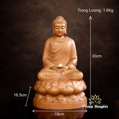 Tượng Bổn Sư Thích Ca, Chất Liệu Gỗ Hương Chương (Long Não), Cao 30-48cm