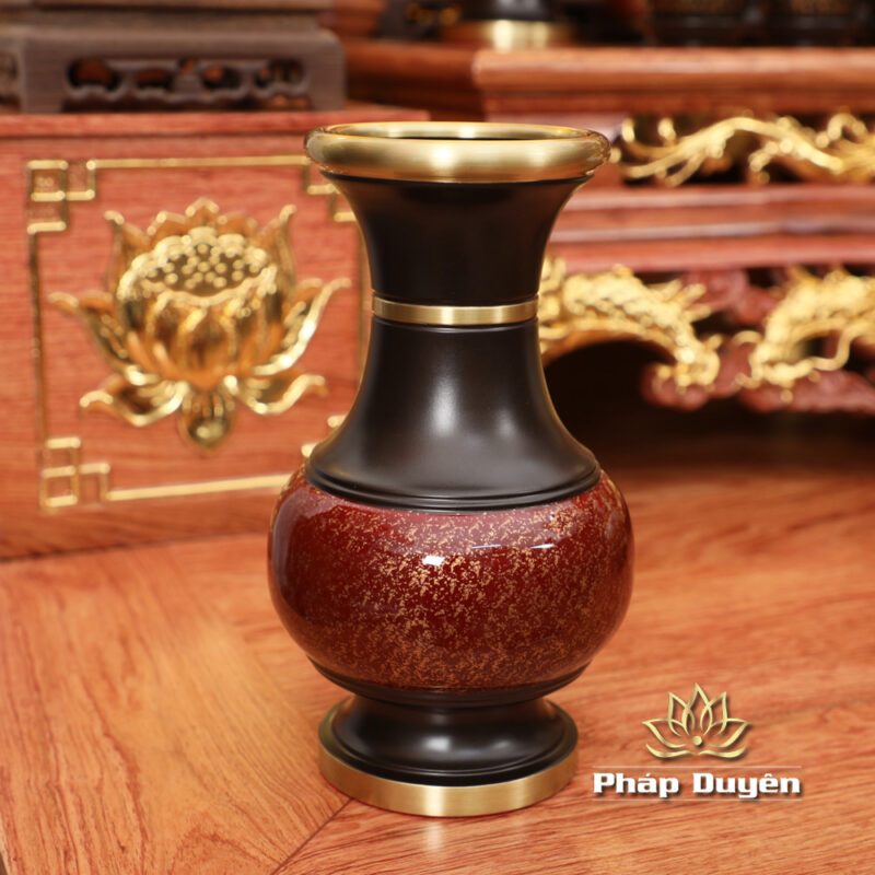 Bộ Ban Thờ Thần Tài Thổ Địa Đồng Vân Đá Nâu Đỏ, “Phú Quý” Dát Vàng, KT 117*147*163cm - Ảnh 15