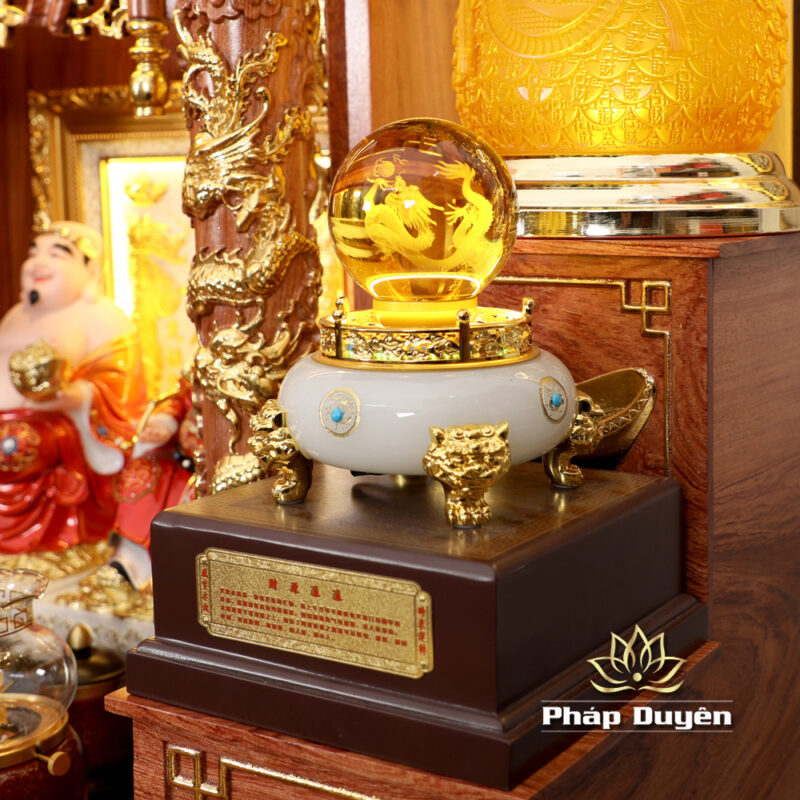 Bộ Ban Thờ Thần Tài Thổ Địa Đồng Vân Đá Nâu Đỏ, “Phú Quý” Dát Vàng, KT 117*147*163cm - Ảnh 20