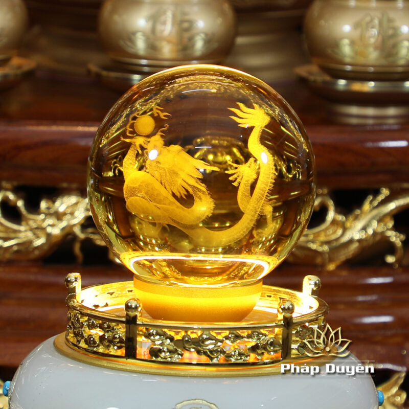 Bộ Ban Thờ Thần Tài Thổ Địa Đồng Vàng Chữ Phật Lá Sen, “Thiên Đức” Dát Vàng, KT 97*97*125cm - Ảnh 18