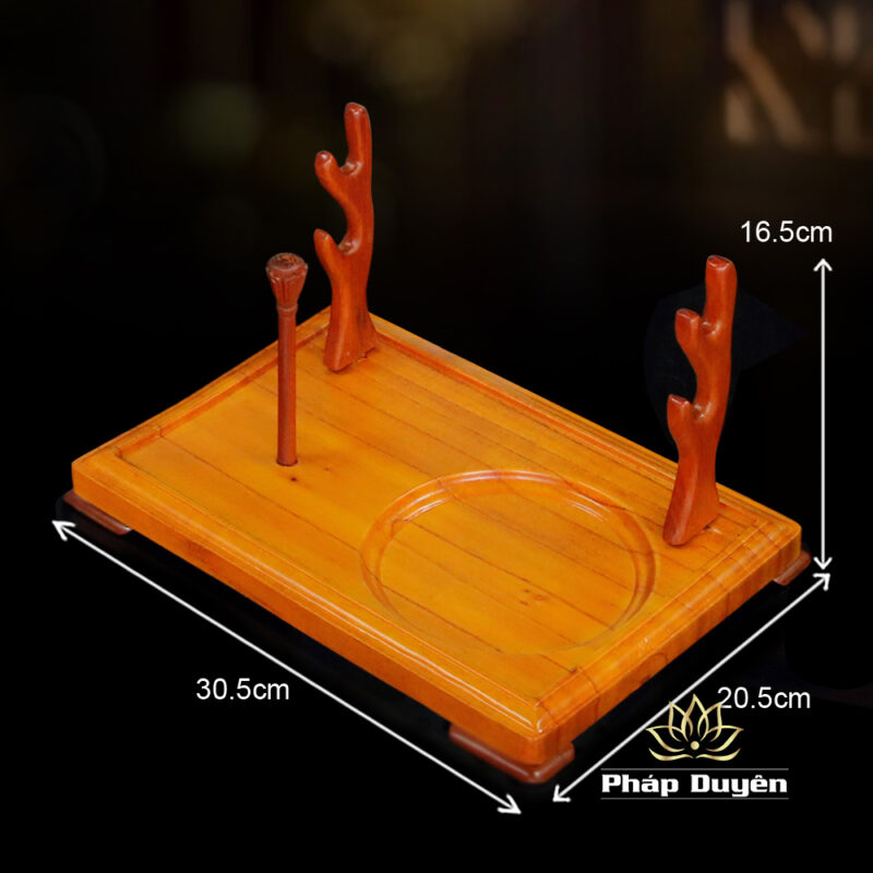 Bàn Địa Chung Gỗ Hương Không Chân , Mầu Nâu (Chưa Có Chuông, Mõ) - Ảnh 4