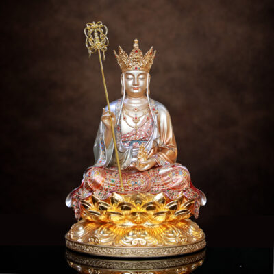 Tượng Bồ Tát Địa Tạng, Chất Liệu Đồng Sơn Men Cổ, Nhiều Kích Thước