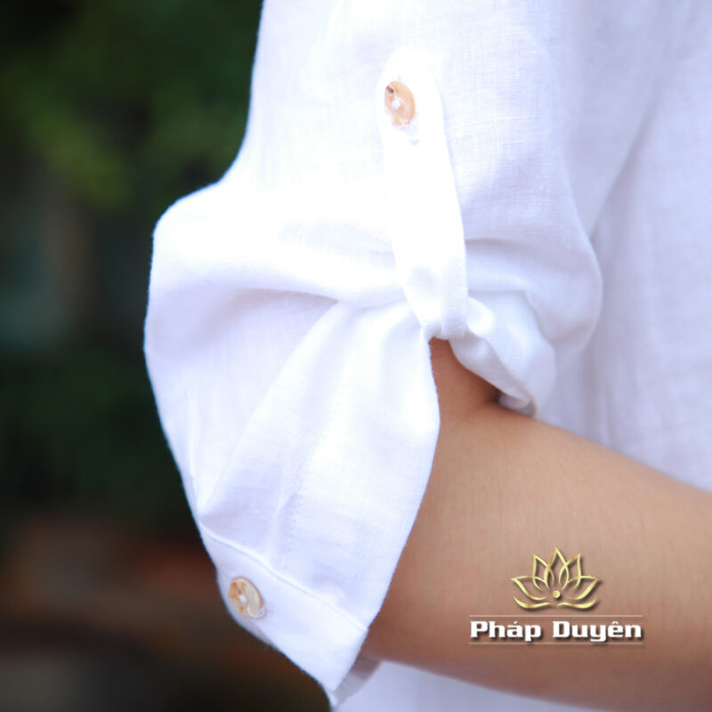 Bộ Quần Áo Nữ Vải Linen Cao Cấp Màu Trắng - Ảnh 4