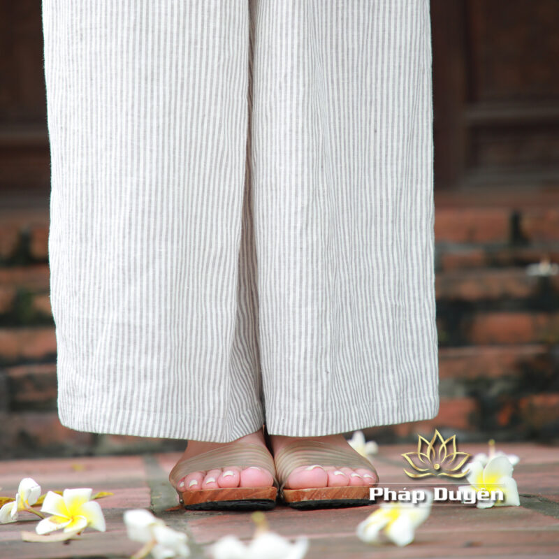 Bộ Quần Áo Nữ Linen Cao Cấp Kẻ Xám - Ảnh 6