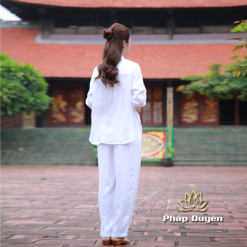Bộ Quần Áo Nữ Vải Linen Cao Cấp Màu Trắng - Ảnh 7