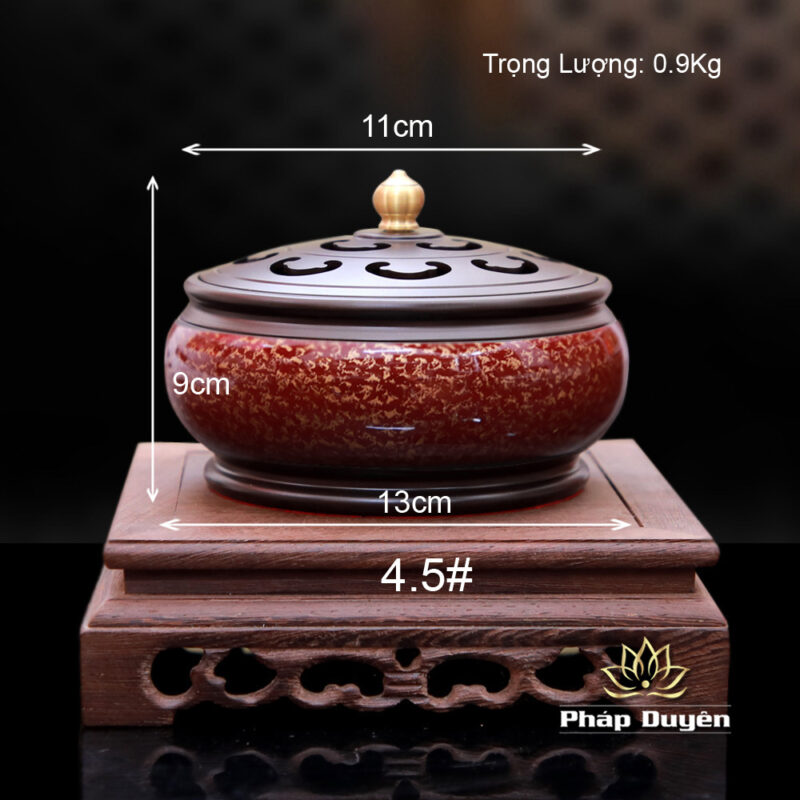 Lư Trầm Đồng Vân Đá Đỏ 4.5# - Ảnh 7